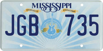 MS license plate JGB735