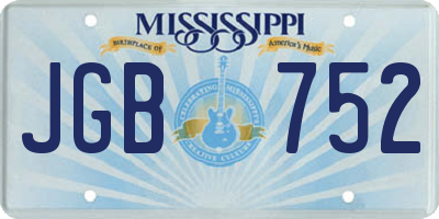 MS license plate JGB752