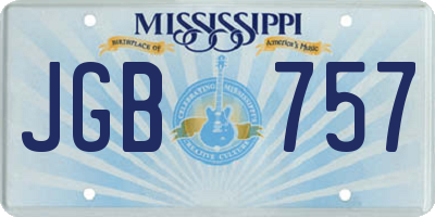 MS license plate JGB757