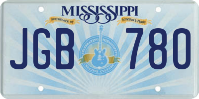MS license plate JGB780