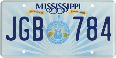 MS license plate JGB784