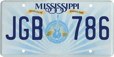 MS license plate JGB786