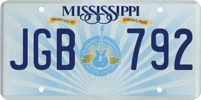MS license plate JGB792