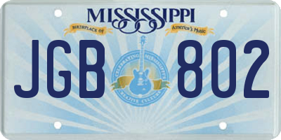MS license plate JGB802