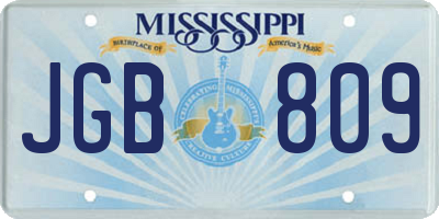 MS license plate JGB809