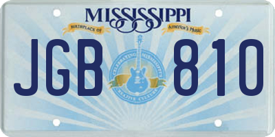 MS license plate JGB810