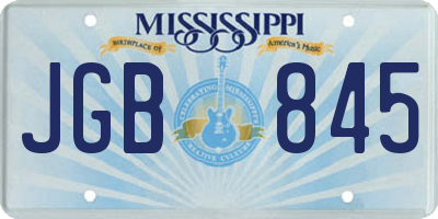 MS license plate JGB845