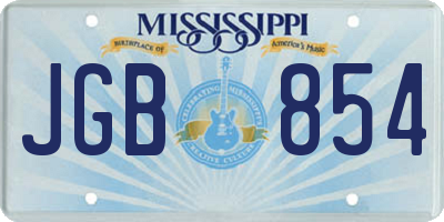 MS license plate JGB854