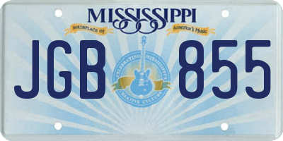 MS license plate JGB855
