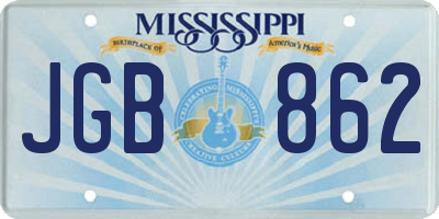 MS license plate JGB862