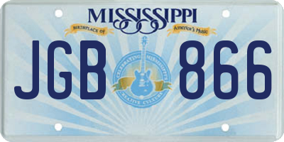 MS license plate JGB866