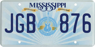 MS license plate JGB876
