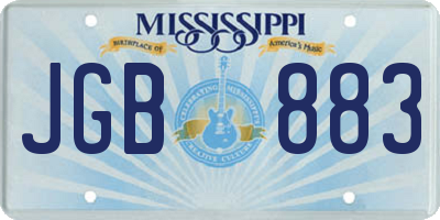 MS license plate JGB883