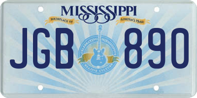 MS license plate JGB890