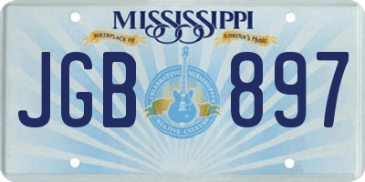MS license plate JGB897