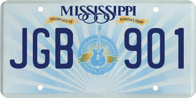 MS license plate JGB901