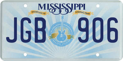 MS license plate JGB906