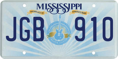 MS license plate JGB910