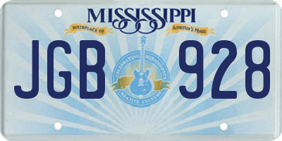 MS license plate JGB928