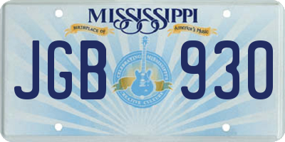 MS license plate JGB930
