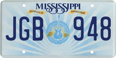 MS license plate JGB948