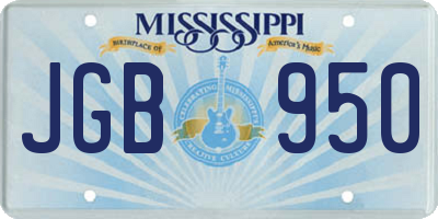MS license plate JGB950
