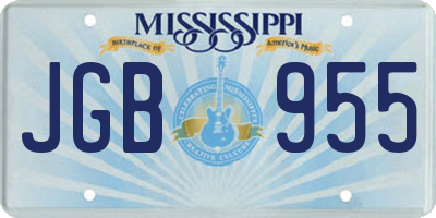 MS license plate JGB955