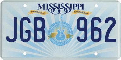 MS license plate JGB962
