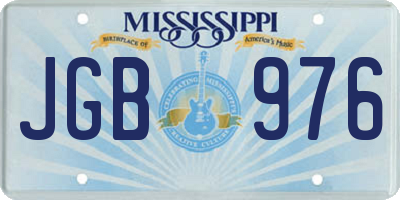 MS license plate JGB976