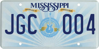 MS license plate JGC004