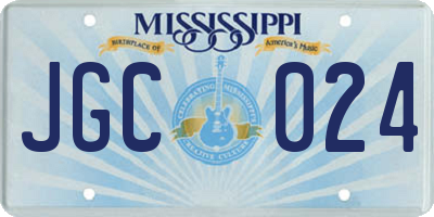 MS license plate JGC024