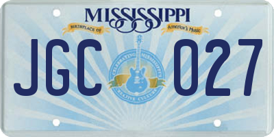 MS license plate JGC027
