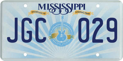 MS license plate JGC029