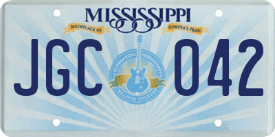 MS license plate JGC042
