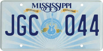 MS license plate JGC044