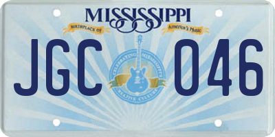 MS license plate JGC046