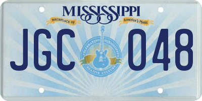 MS license plate JGC048