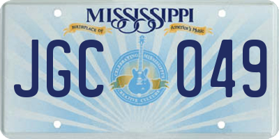 MS license plate JGC049