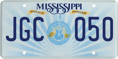 MS license plate JGC050