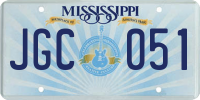 MS license plate JGC051