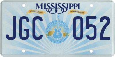 MS license plate JGC052