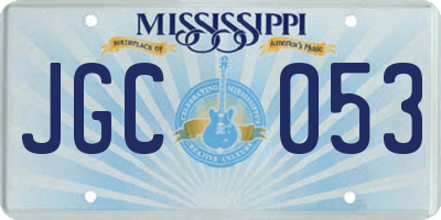 MS license plate JGC053