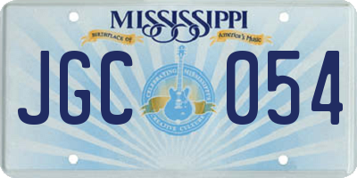 MS license plate JGC054