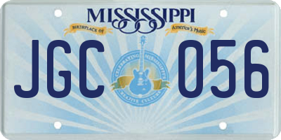 MS license plate JGC056
