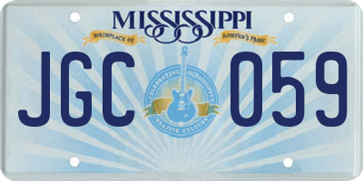 MS license plate JGC059