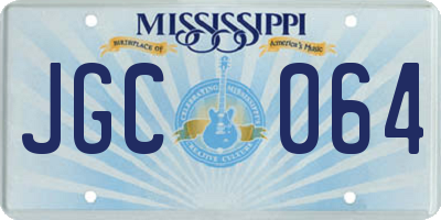 MS license plate JGC064