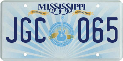 MS license plate JGC065