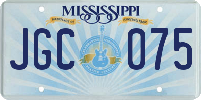 MS license plate JGC075