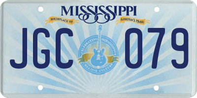 MS license plate JGC079