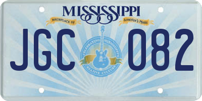 MS license plate JGC082